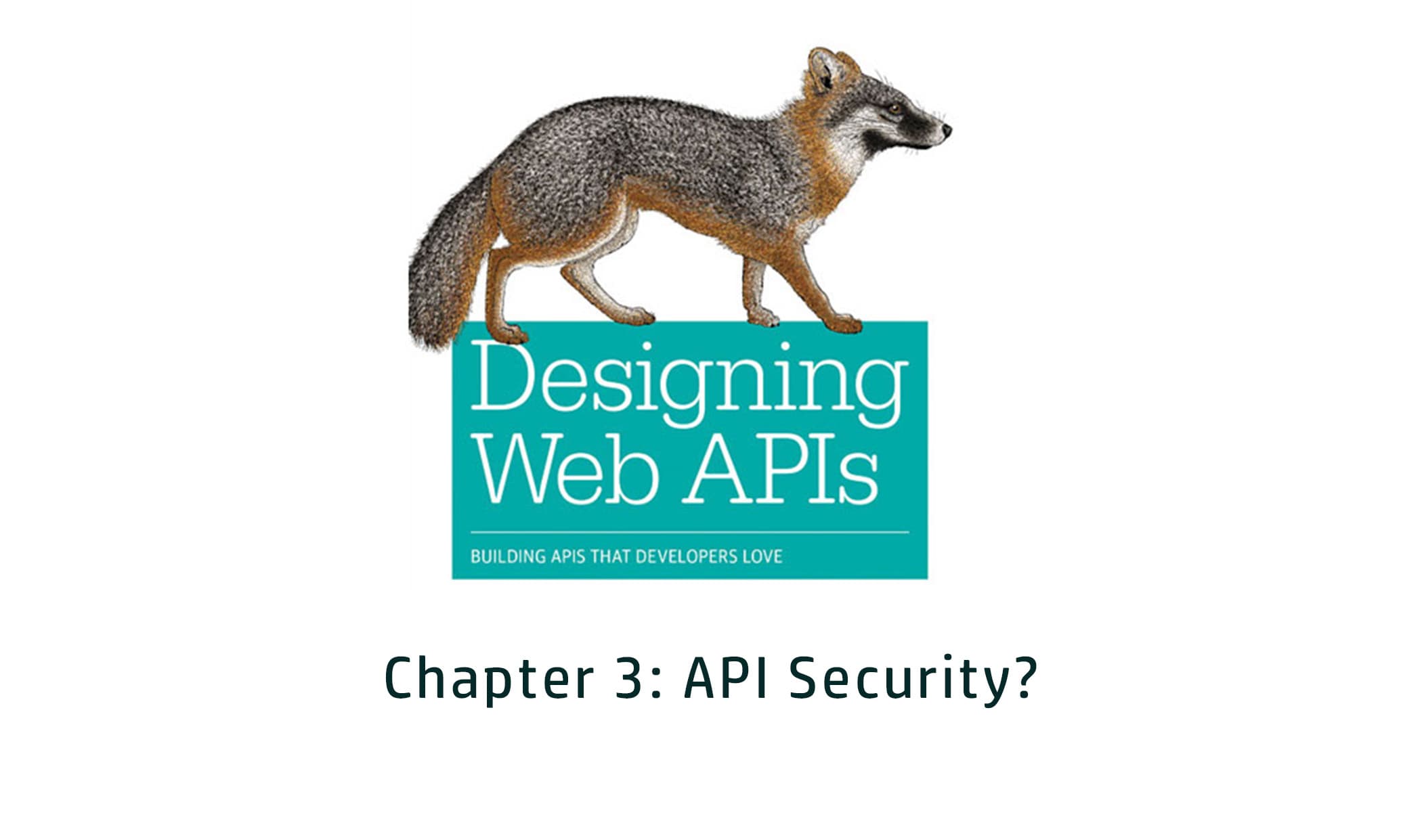Designing Web APIs: Chapter 3 - API Security